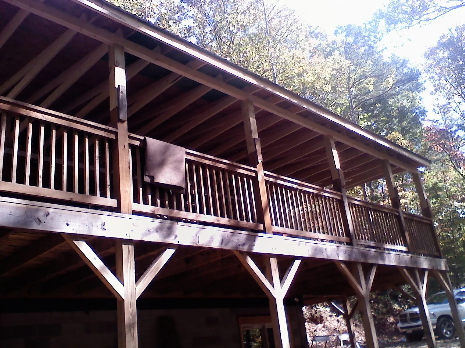 Timber framing under a new elevated porch and deck — Roof Leak Repair in Milligan by Roofing Brothers